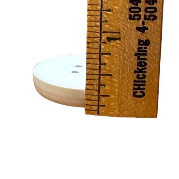 Vintage 1960s Chunky White 1.5” Coat Buttons - dozen - Picture 7 of 9